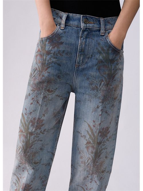 Jeans straight a vita alta con stampa LIU JO | UF6165D0371/79103